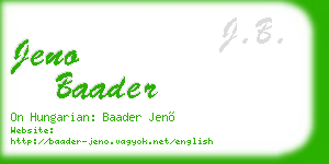 jeno baader business card