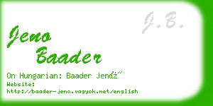 jeno baader business card